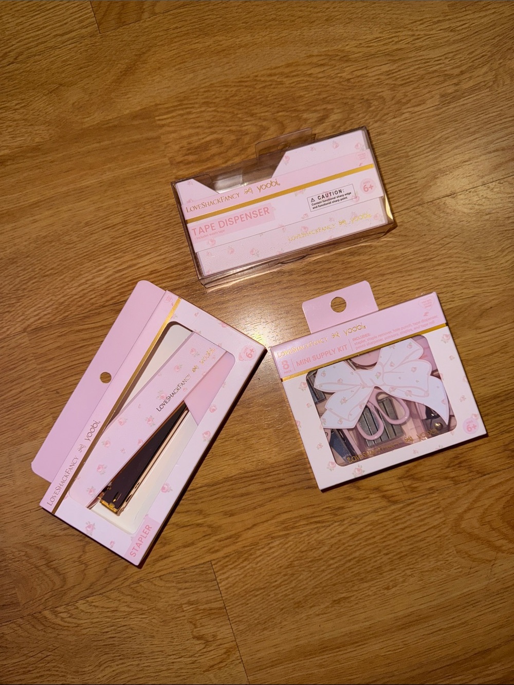 NWT LoveShackFancy x Yoobi - Bundle (Stapler, Tape Dispenser, Mini Supply Kit)